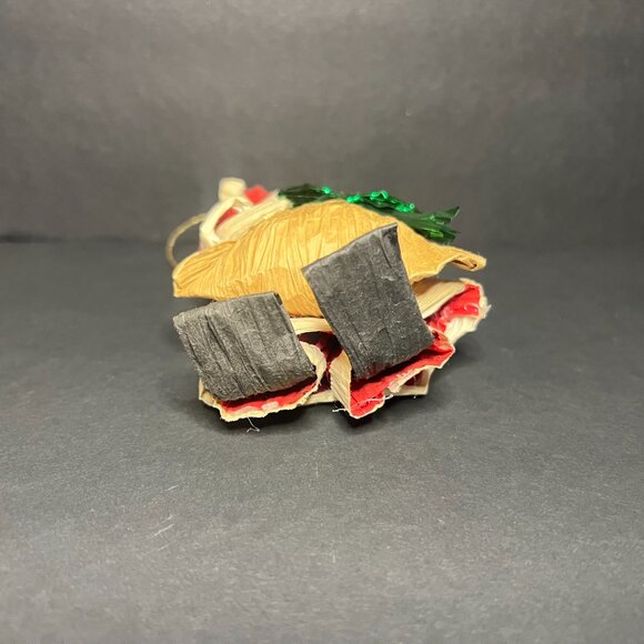 Vintage Crinkle Paper Santa Claus Christmas Holiday Hanging Figure Ornament 5" - Picture 4 of 4